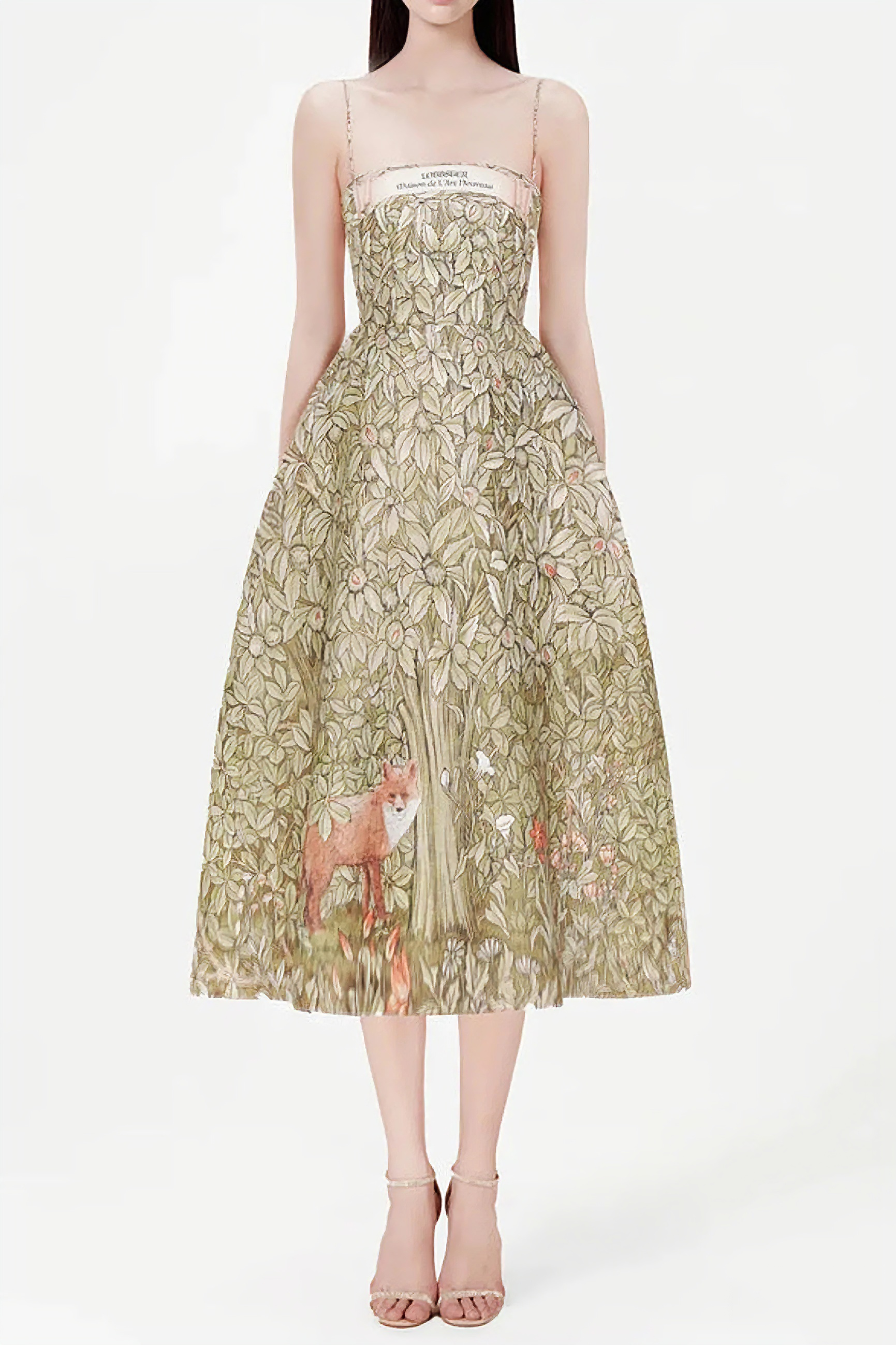 JUNGLE PRINTED MIDI DRESS IN CHOCOLATE