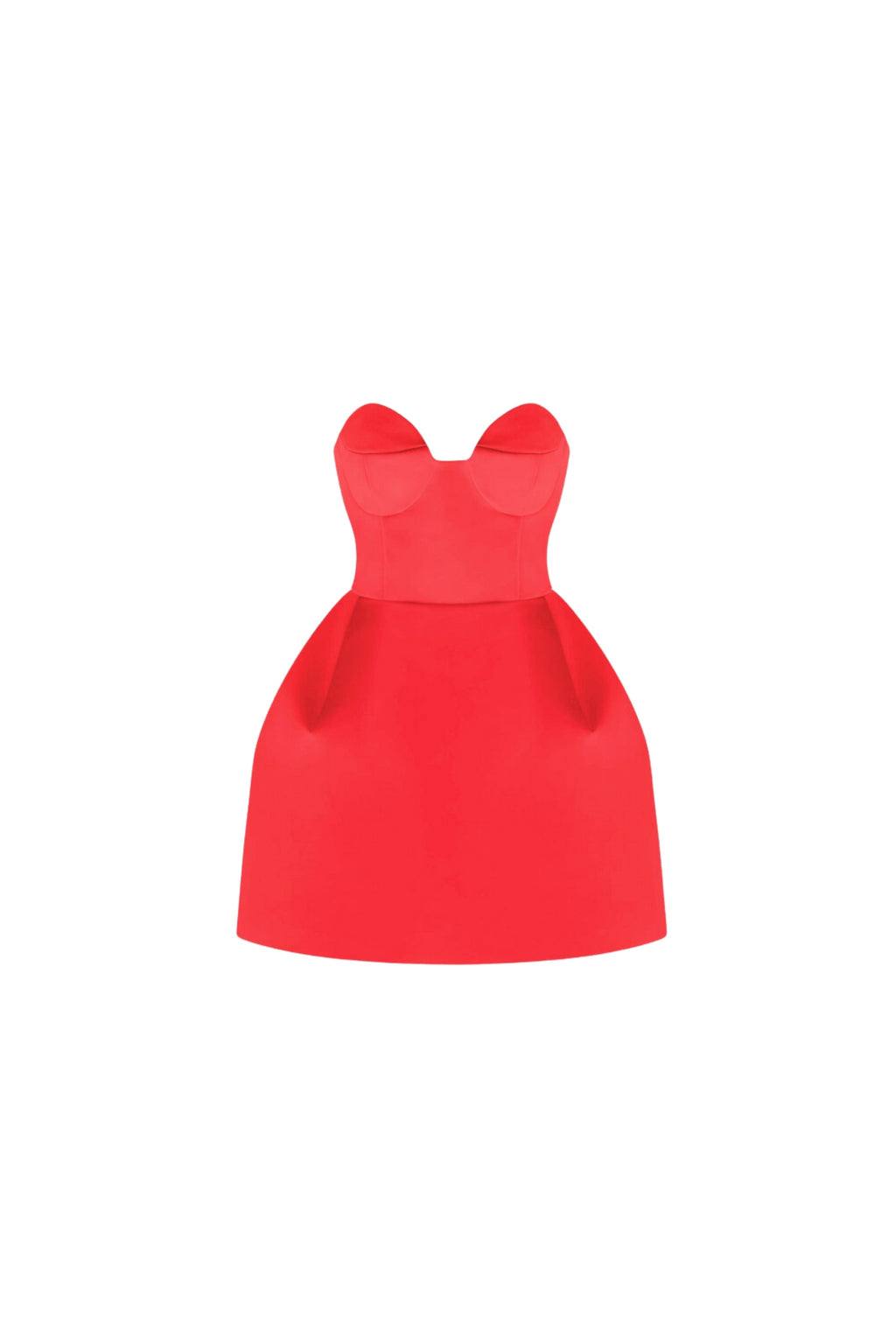 STRAPLESS BUSTIER MINI DRESS IN RED