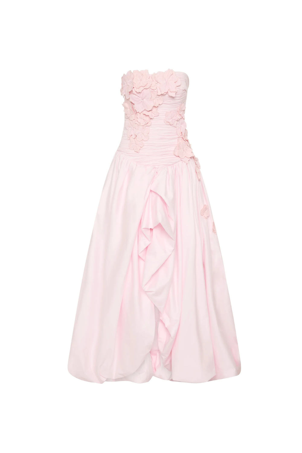 nancy Bubble Hem Maxi Dress in Pastel pink