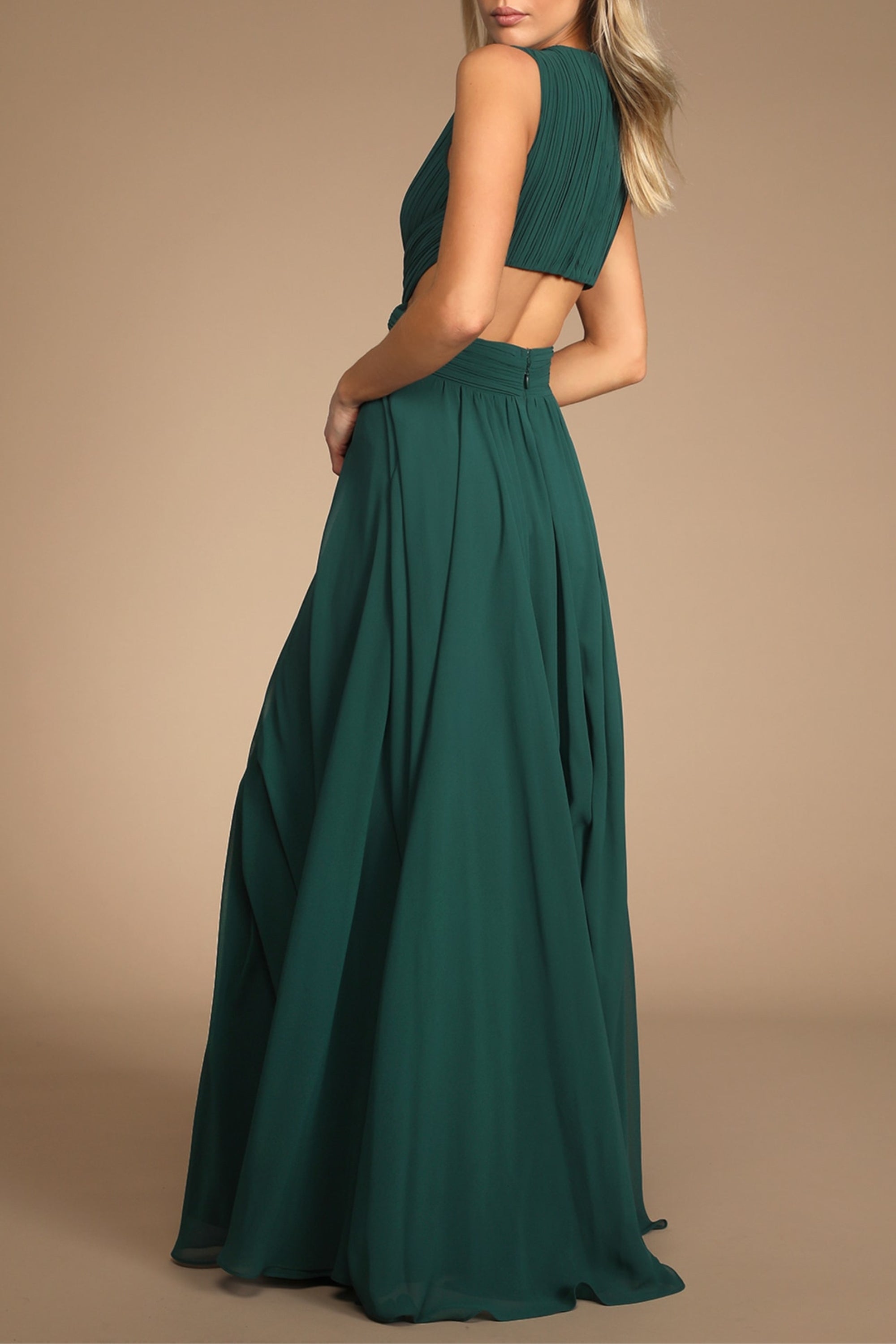 Emerald Green Cutout Maxi Dress
