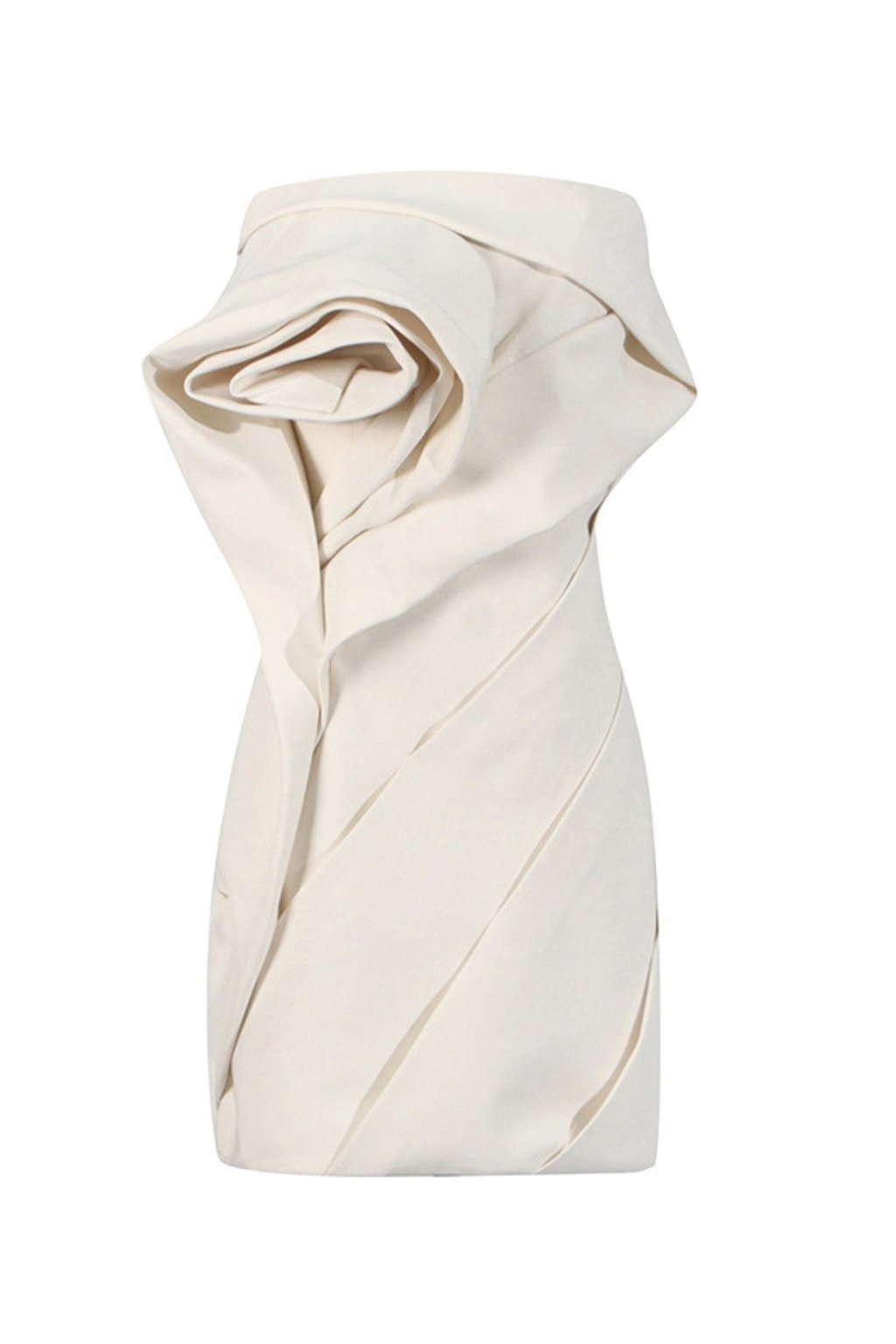 Alisa strapless flower mini dress in apricot