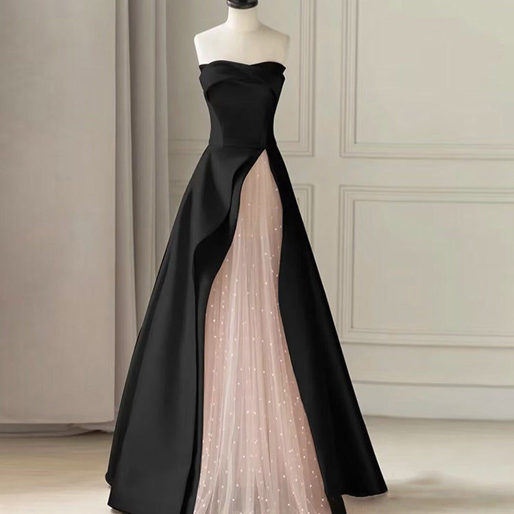 sleeveless embellished maxi dress in black