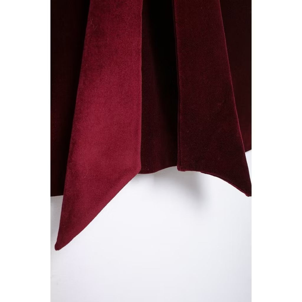 Milan Velvet Top In Wine Red