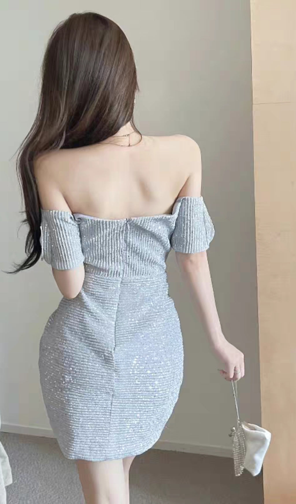 SPARKLING ONE-SHOULDER STRAPLESS MINI DRESS