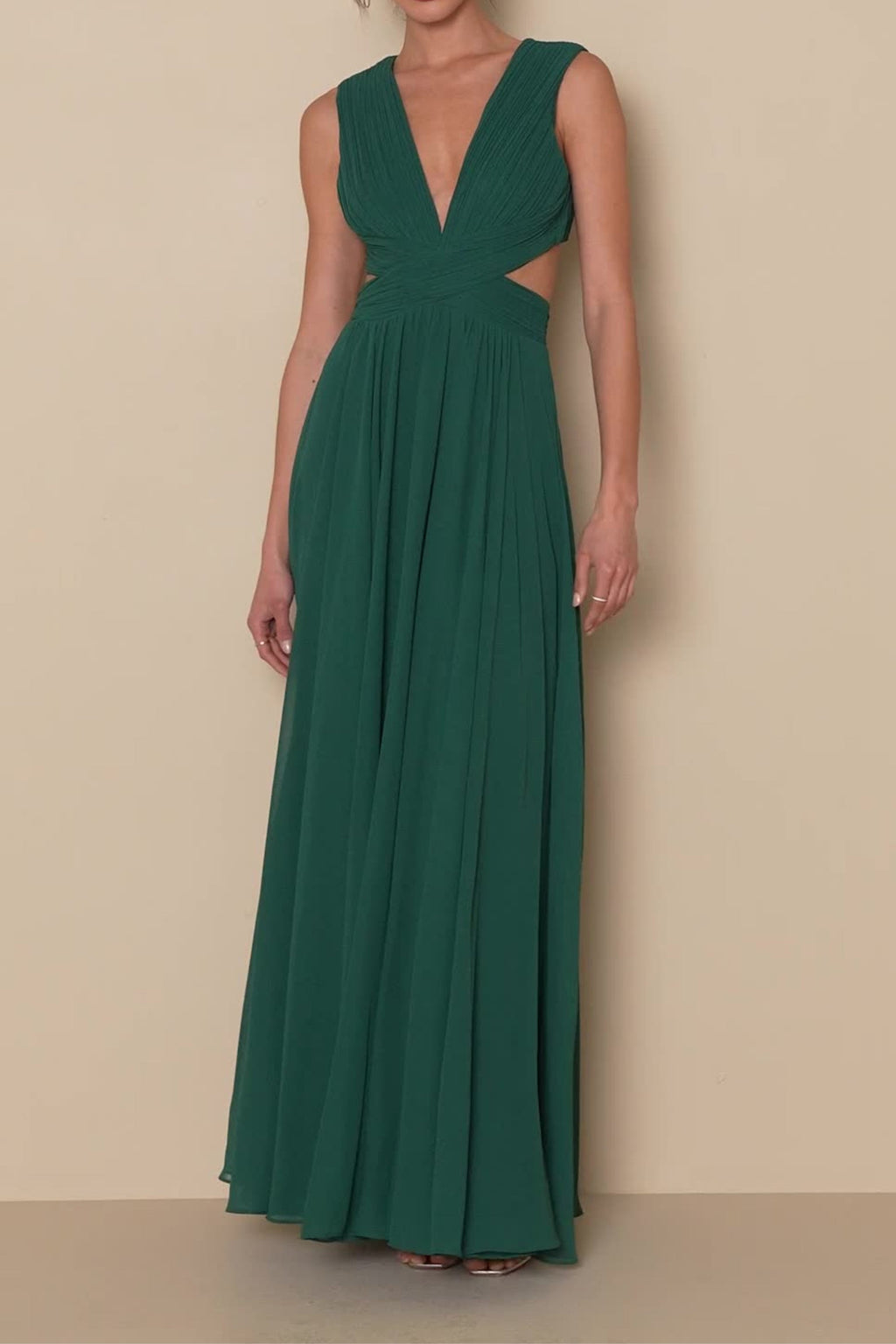 Emerald Green Cutout Maxi Dress
