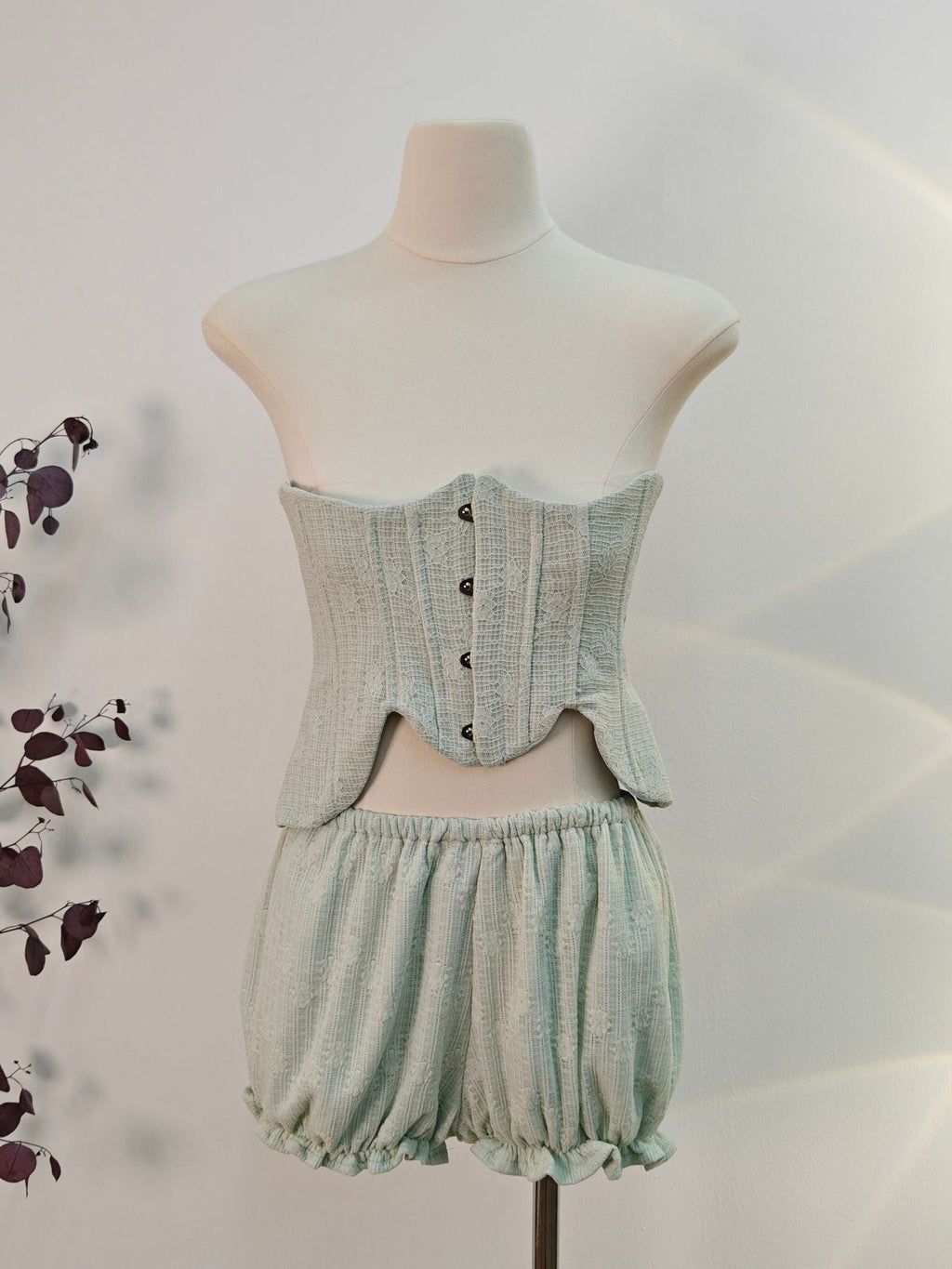 Baha Ruch Ruffle Fringe Mini Dress In Mint Green