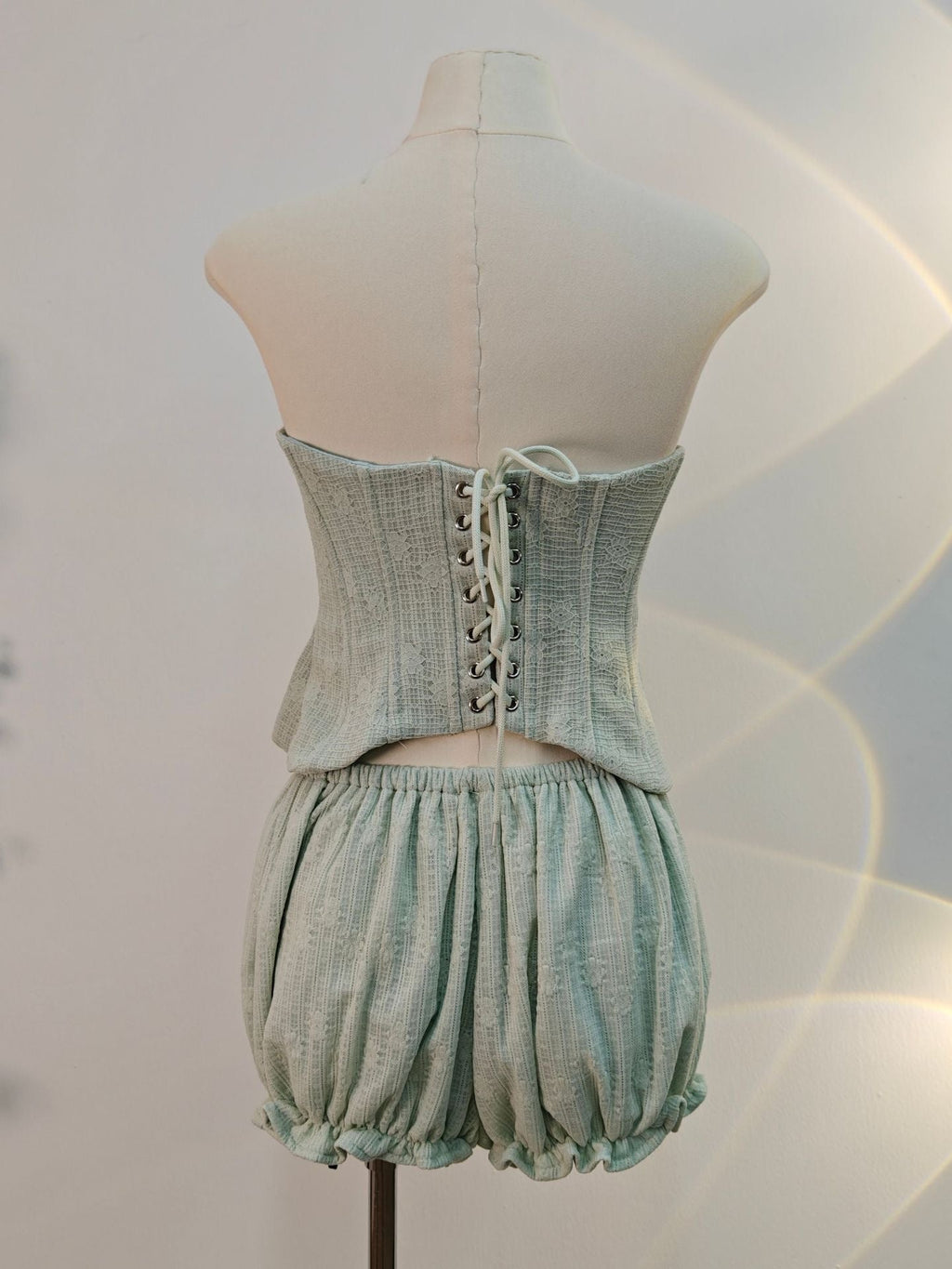 Baha Ruch Ruffle Fringe Mini Dress In Mint Green