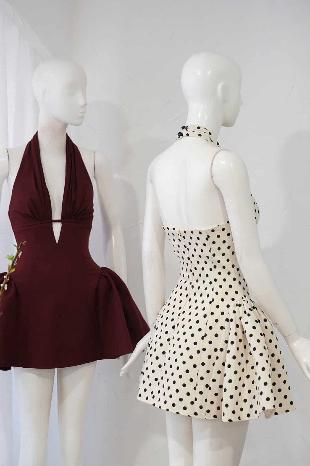 Tiffany Plunge Dot Mini Dress