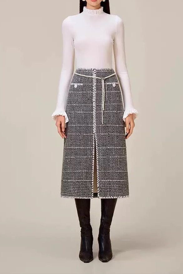 Black Tweed Jacket Set Dress