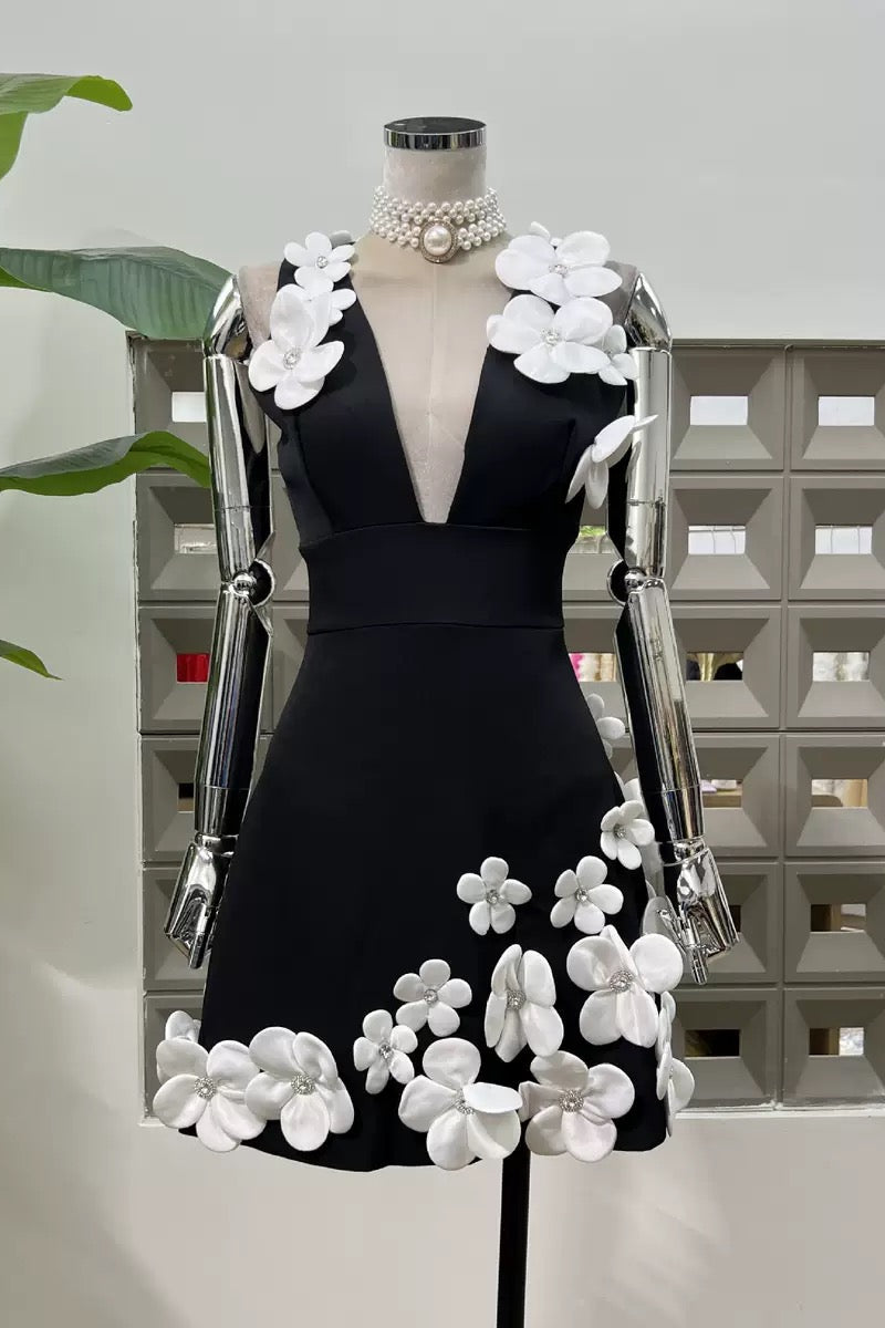 Black and White Mini Dress