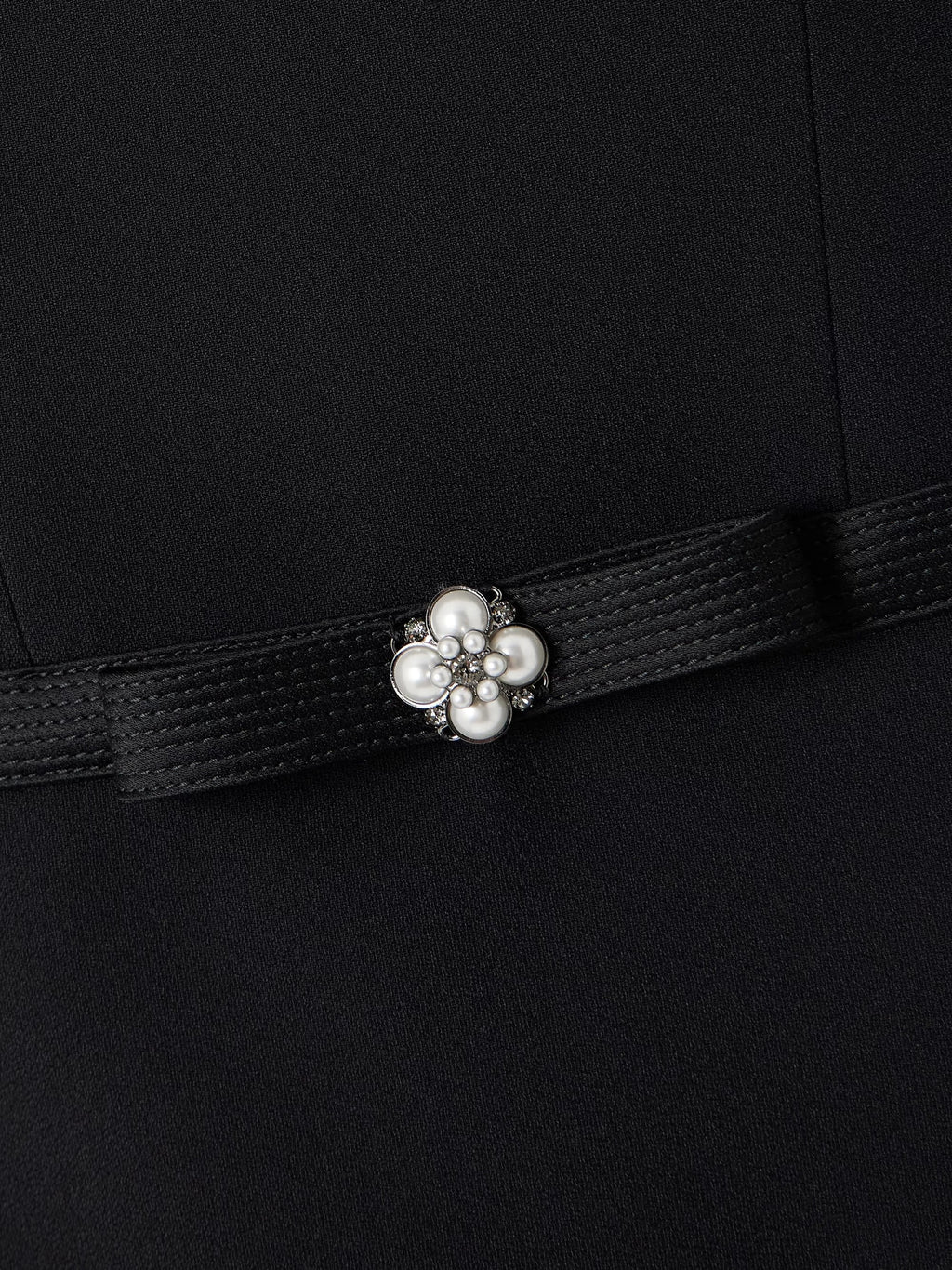 embellished strapless cady mini dress in black