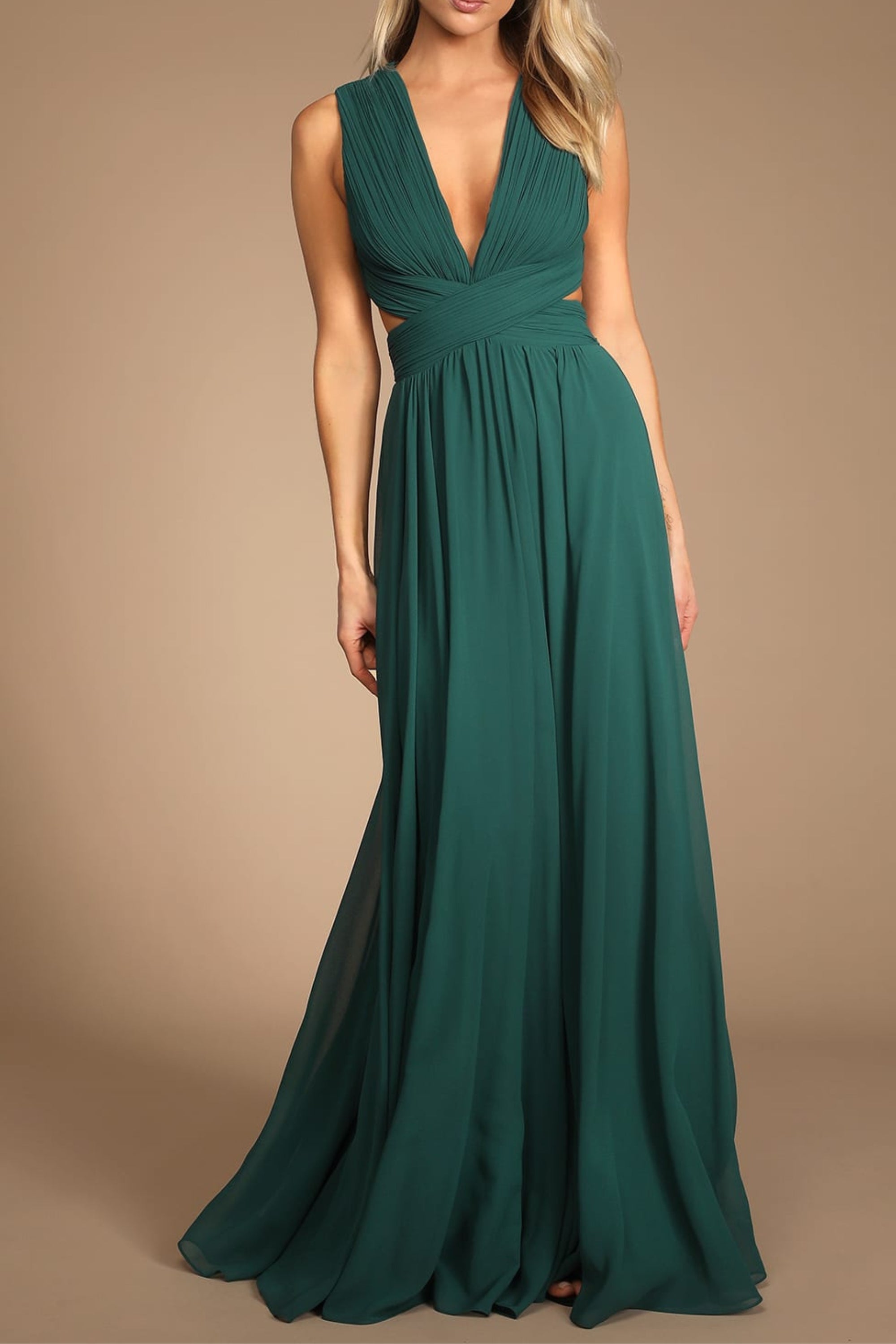 Emerald Green Cutout Maxi Dress