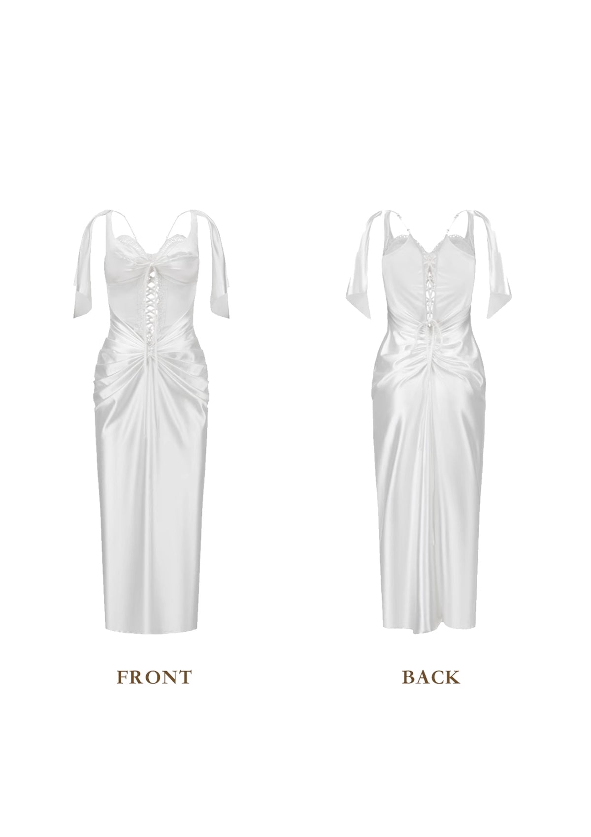 alexandra satin Corset Dress in white