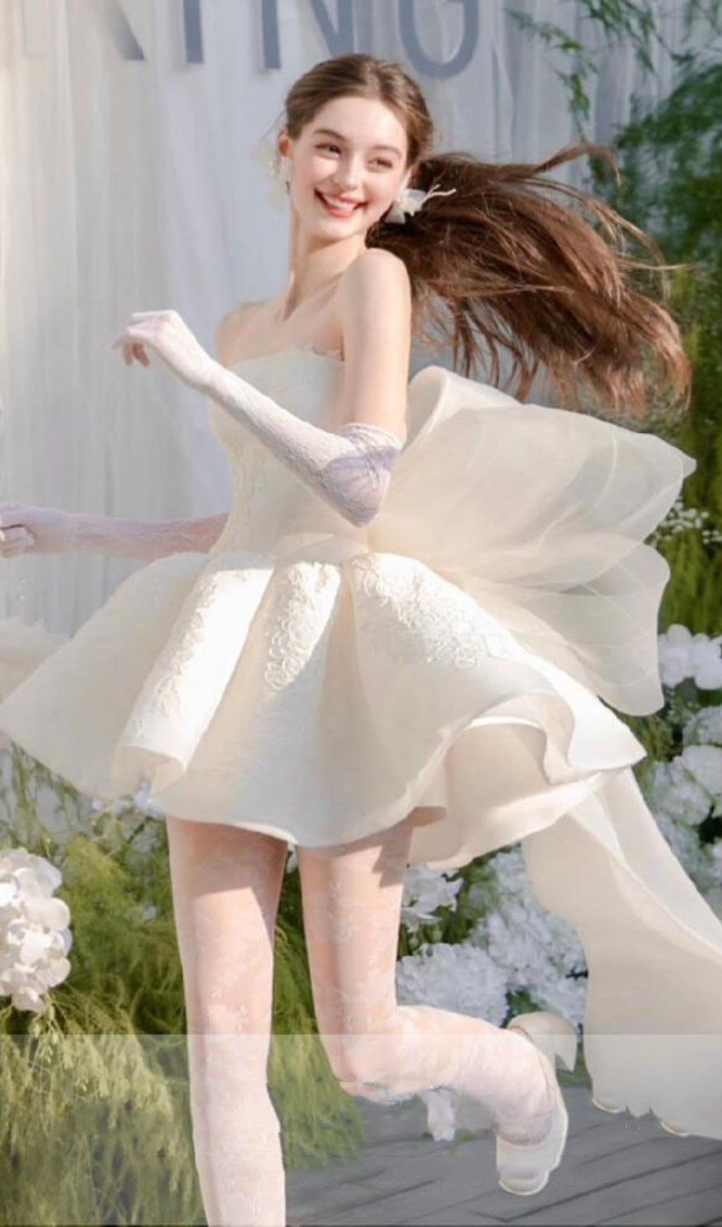 Dervla Strapless Bow Mini Dress