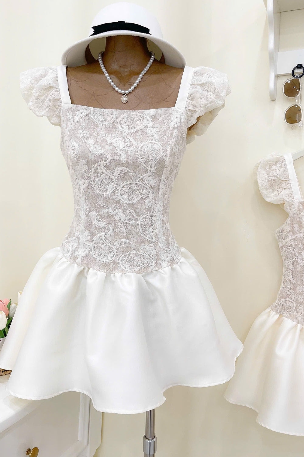 Iraiay Crochet Embroidery Mini Dress