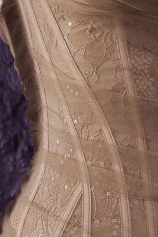 MARA BROWN LACE CORSET DRESS