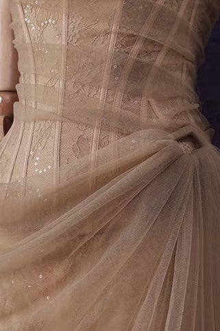 MARA BROWN LACE CORSET DRESS