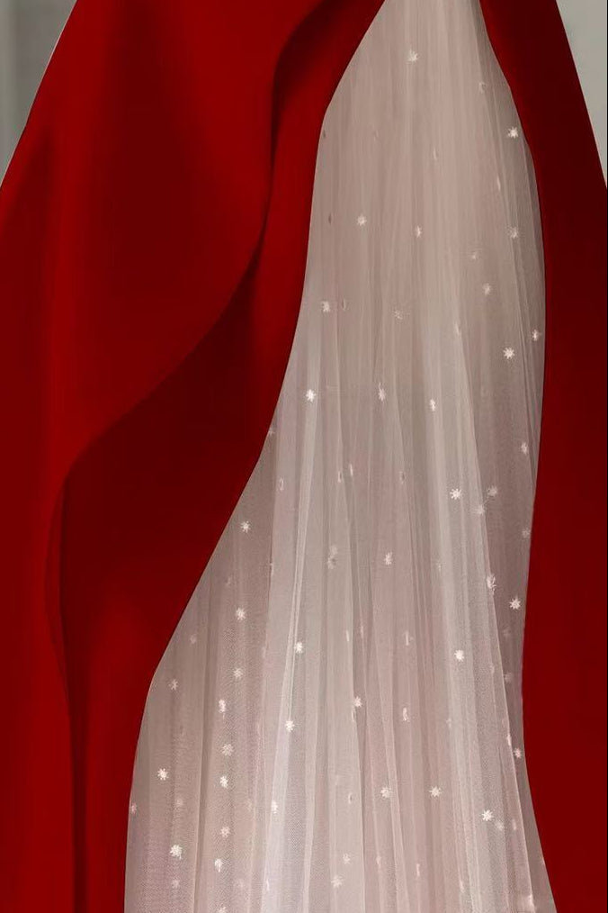 Aline Burgundy Satin sleeveless Long Prom Dress