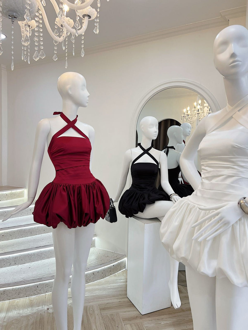 Rosetta Halter Bubble Mini Dress