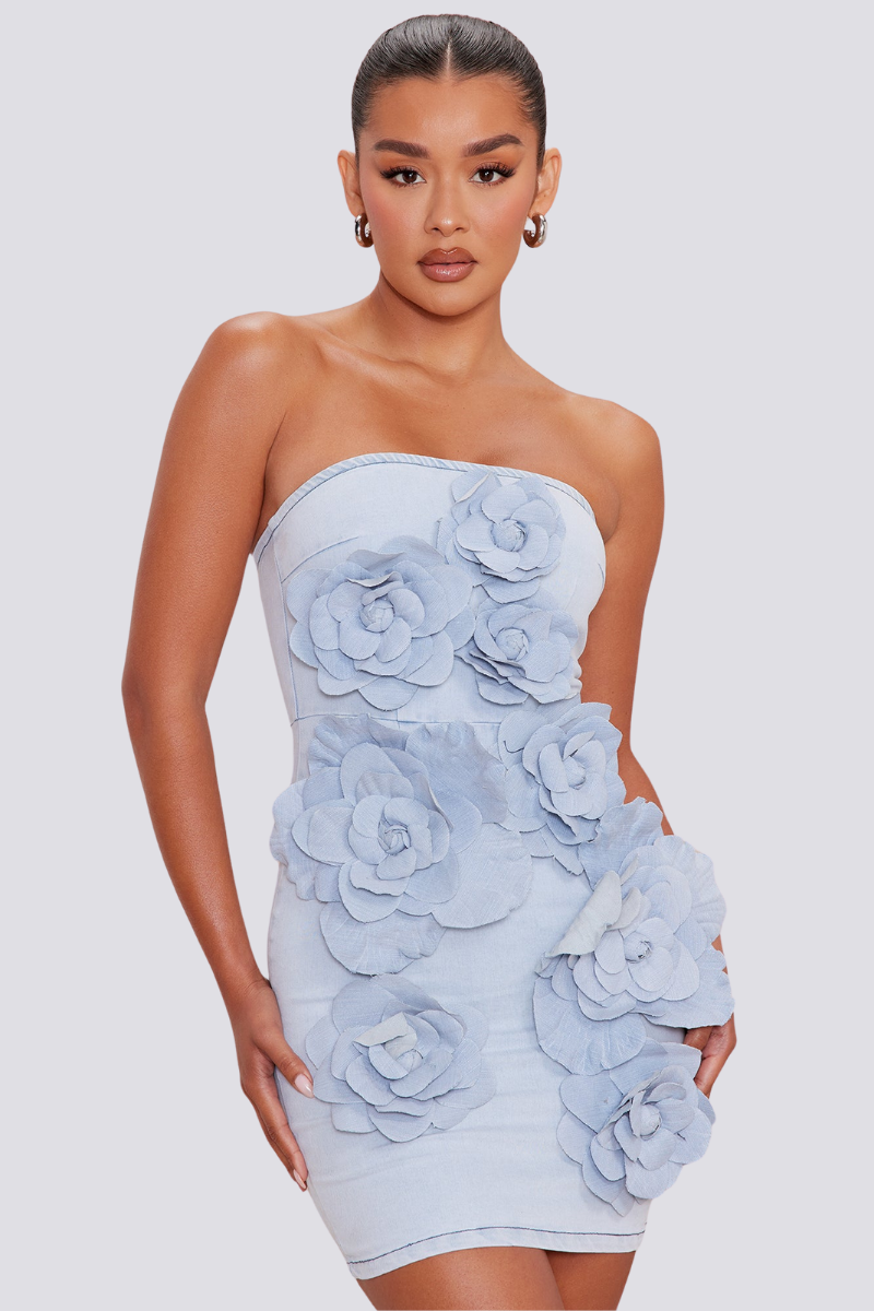 Addilynn Strapless Floral Mini Dress