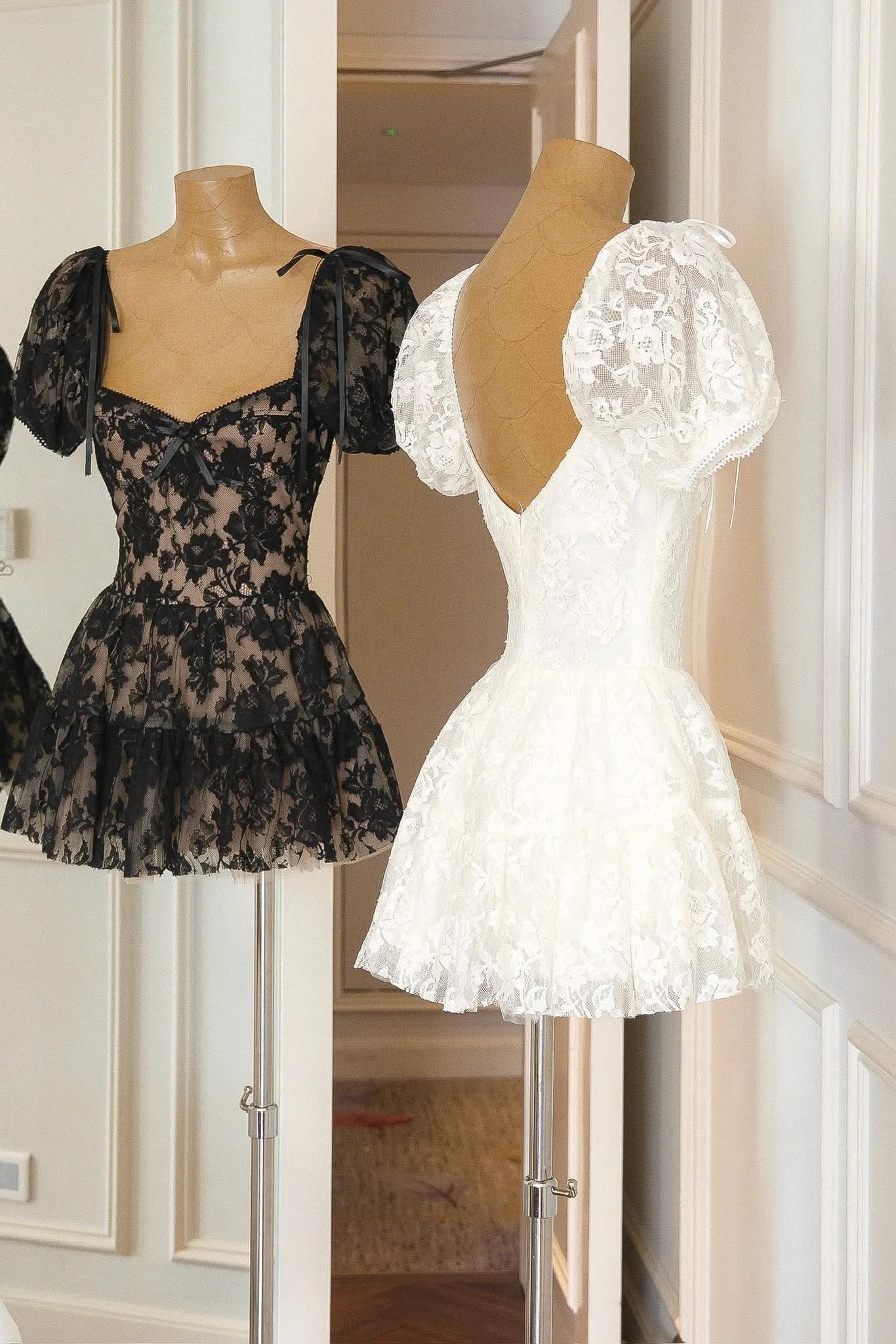 Lara Puff Lace Mini Dress