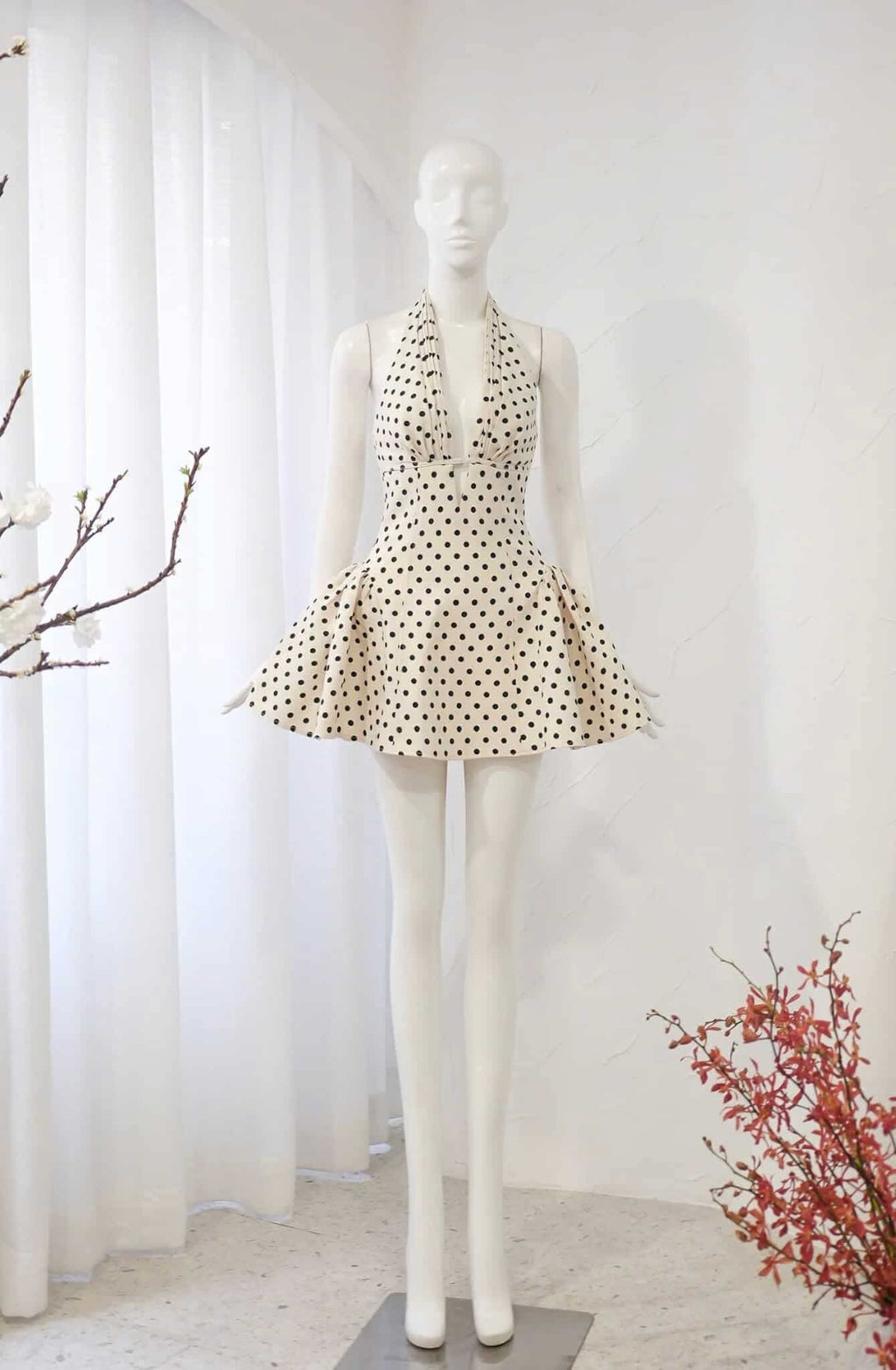 Tiffany Plunge Dot Mini Dress