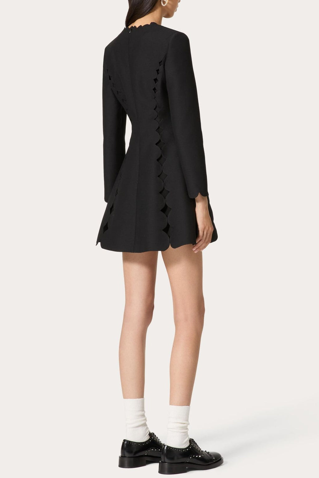 Bow Scalloped Mini Dress