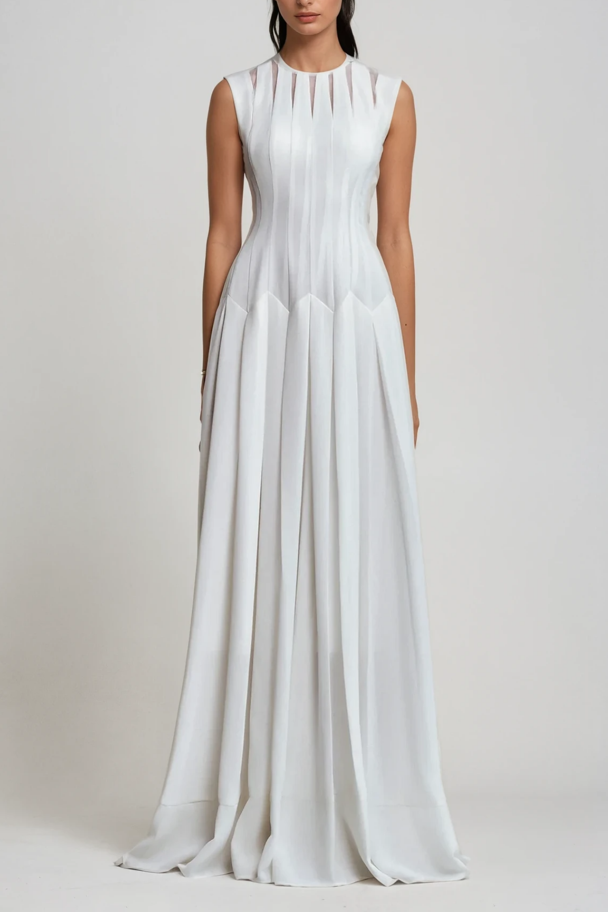 joyce Ruch Ruffle Sleeveless Maxi Dress