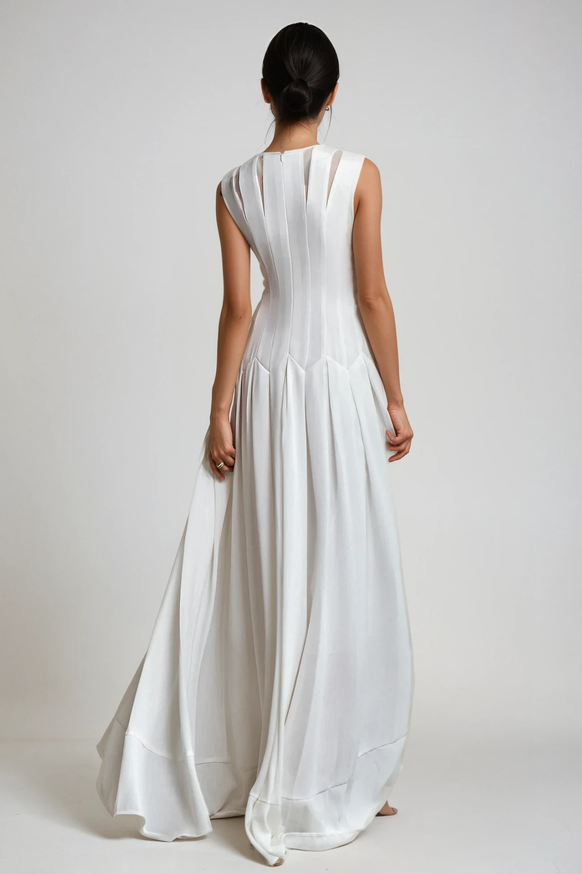 joyce Ruch Ruffle Sleeveless Maxi Dress