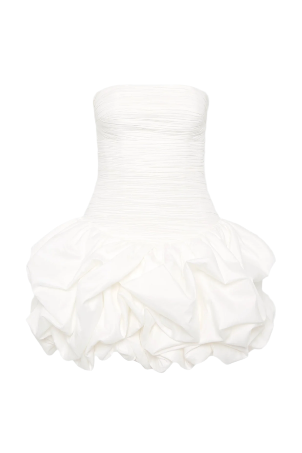 Coleka Floral Print Strapless Ruched Mini Dress - White