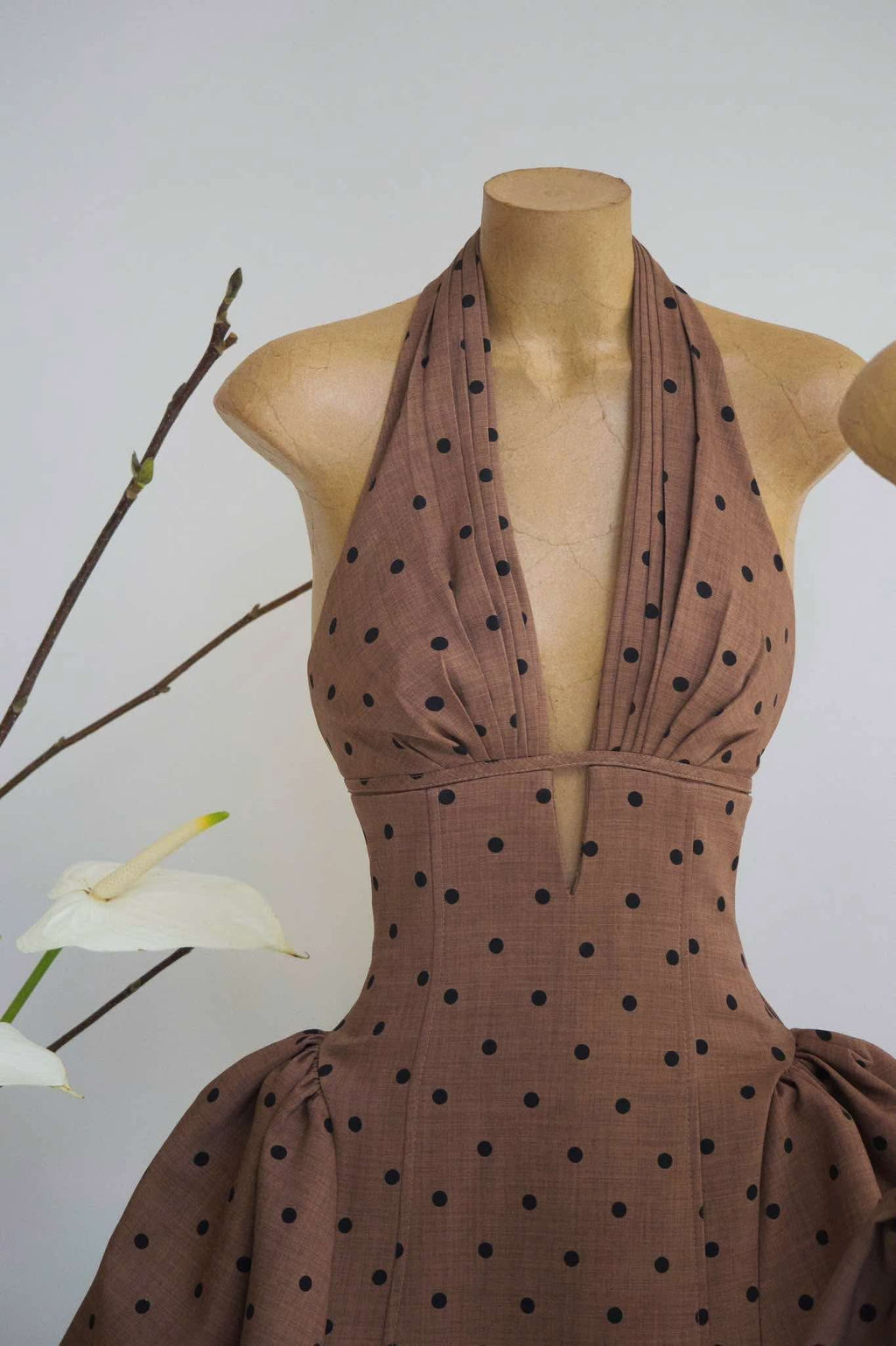 Tiffany Plunge Dot Mini Dress