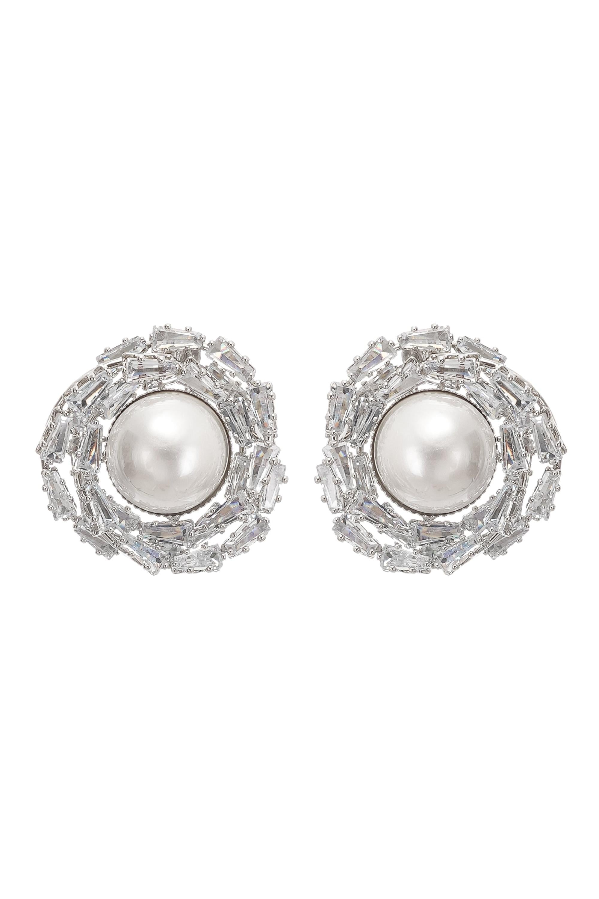 Emmelina crystal-embellished faux-pearl earrings