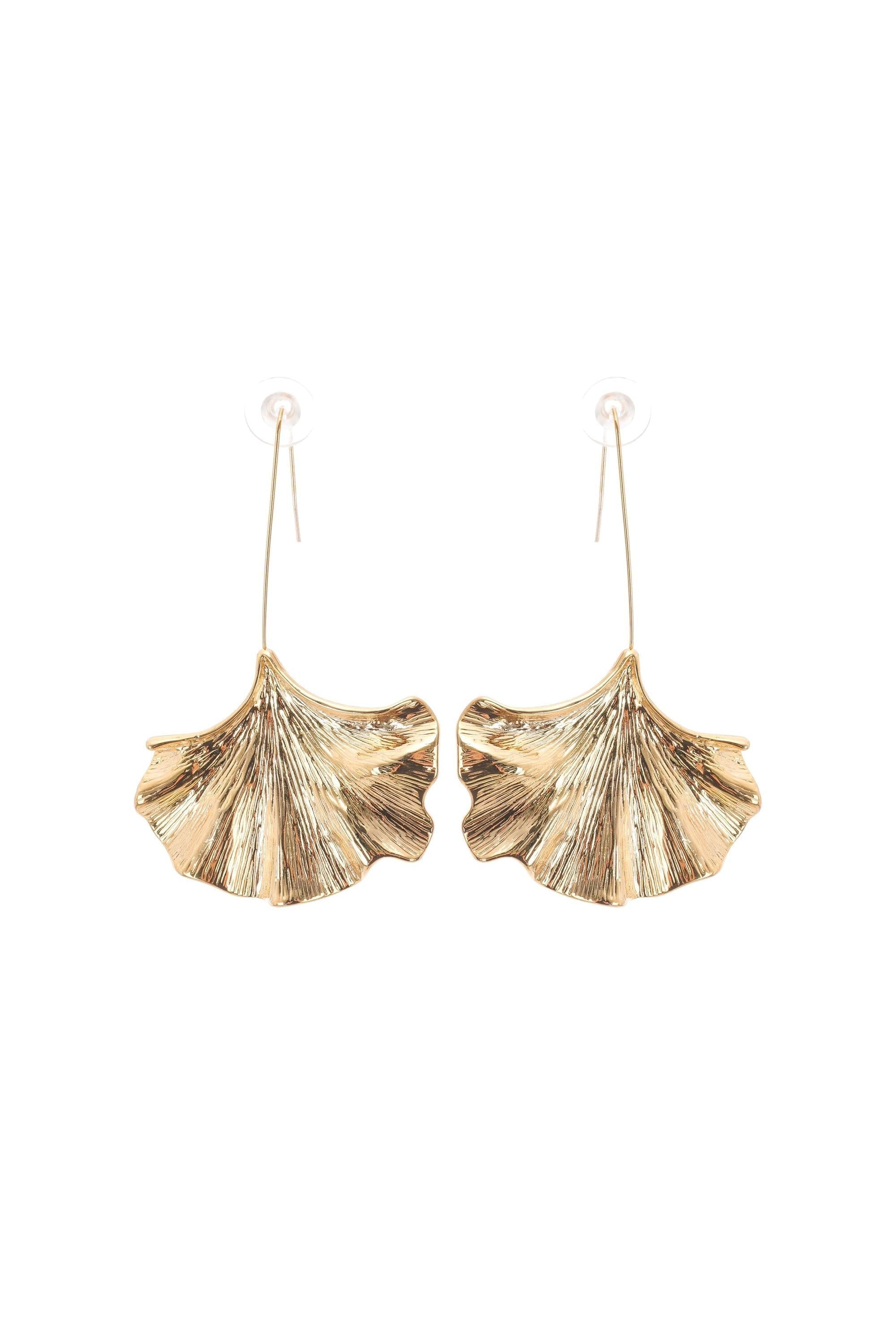 Juliet gold ginkgo drop earrings