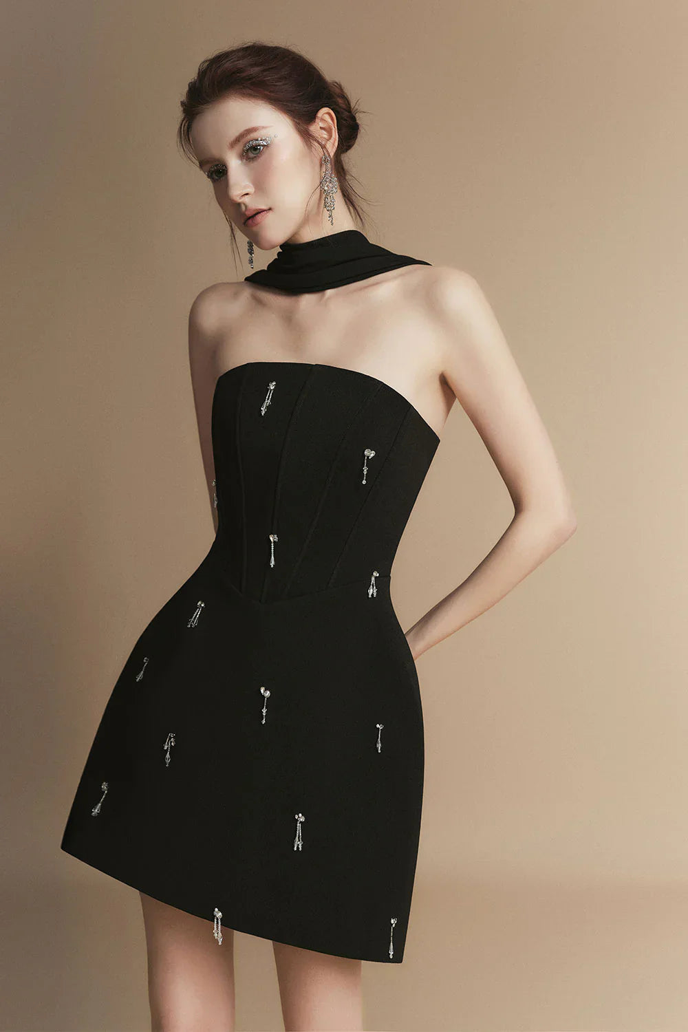 A-line Sleeveless Polyester Mini Dress