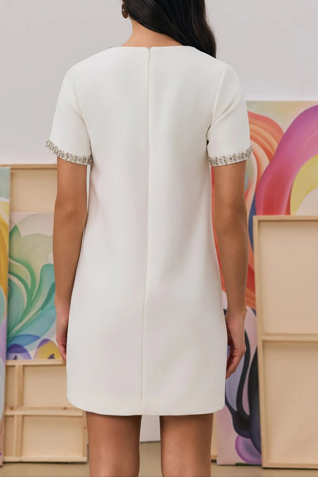 Clarisse bowknot crystal-embellished mini dress