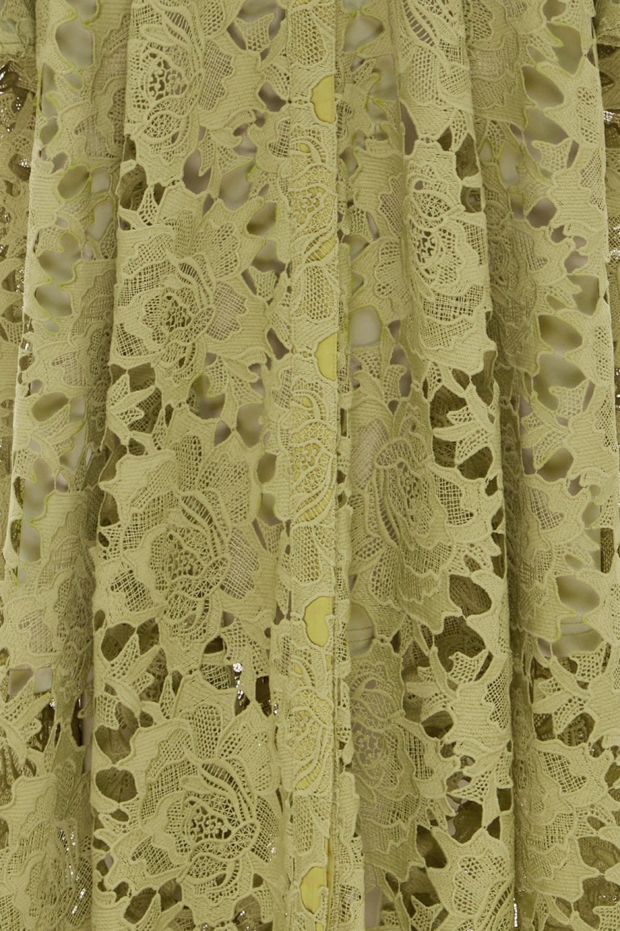 Freya Ruffle Lace-embroidered Belted Midi Dress - Green