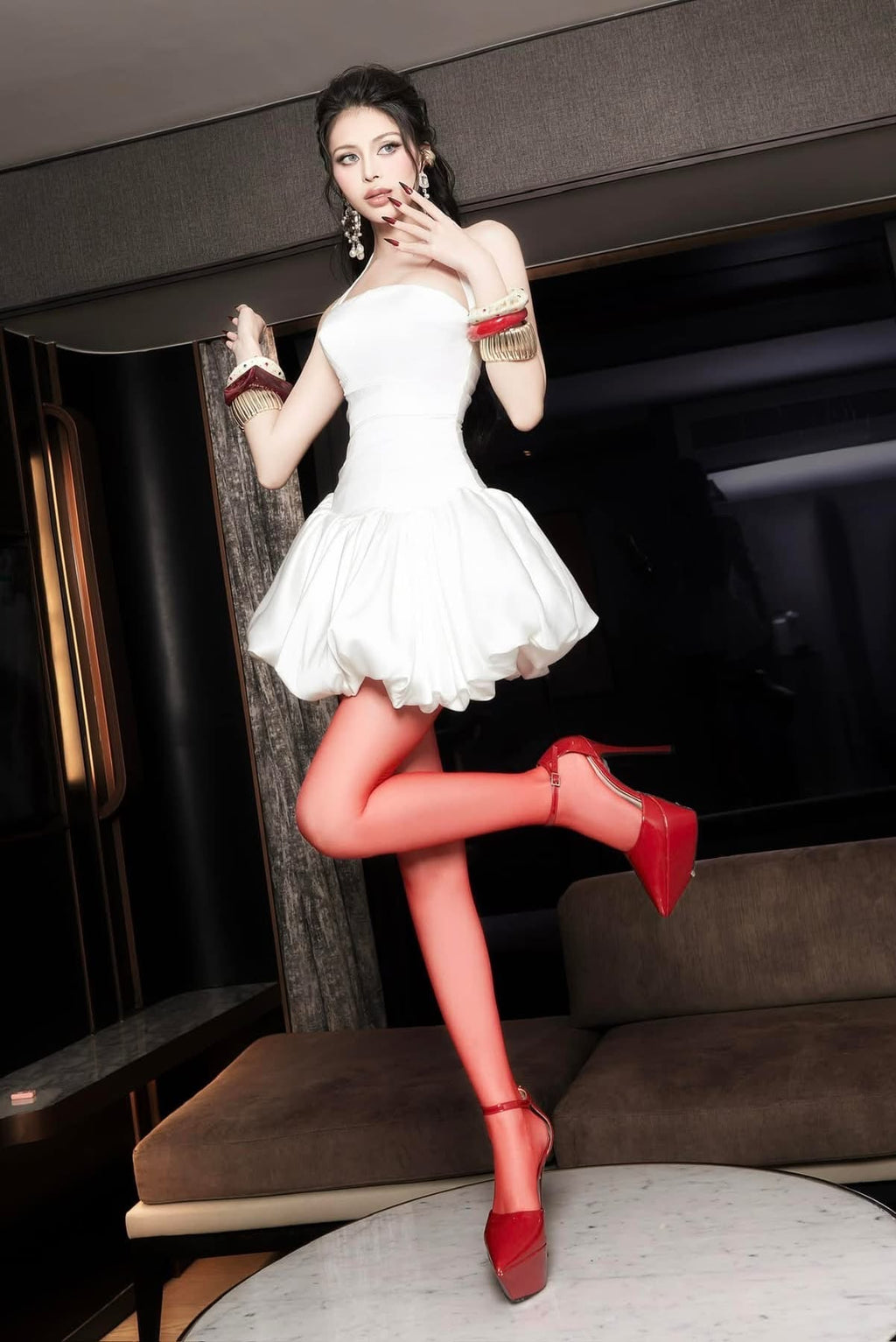 Rosetta Halter Bubble Mini Dress