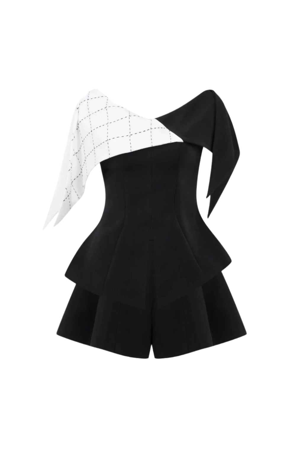 two-tone top wide-leg shorts two piece set