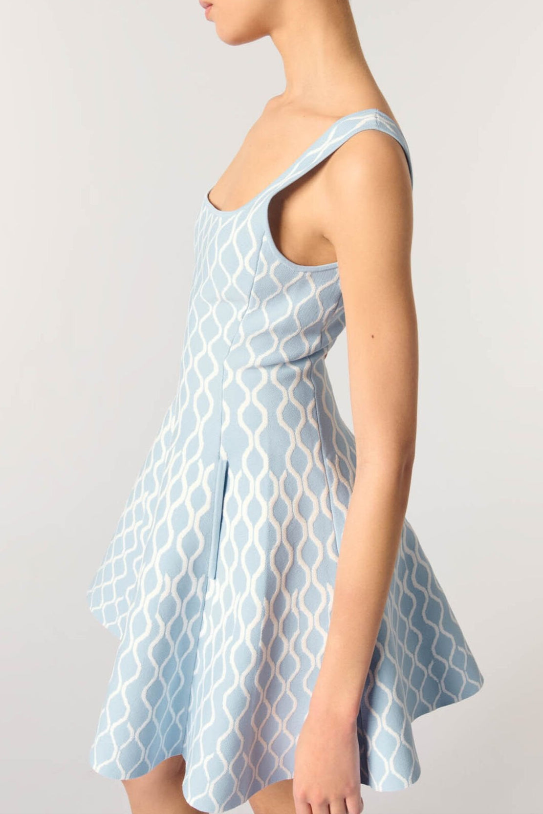 Hélène patterned-jacquard sleeveless mini dress