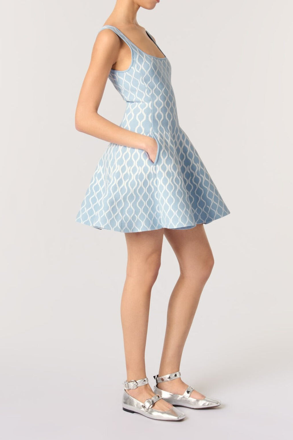 Hélène patterned-jacquard sleeveless mini dress