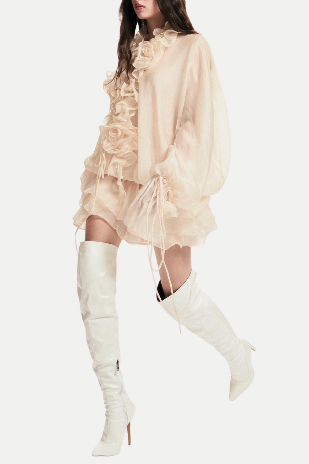 Jaketta Flower Ruffle Mini Dress