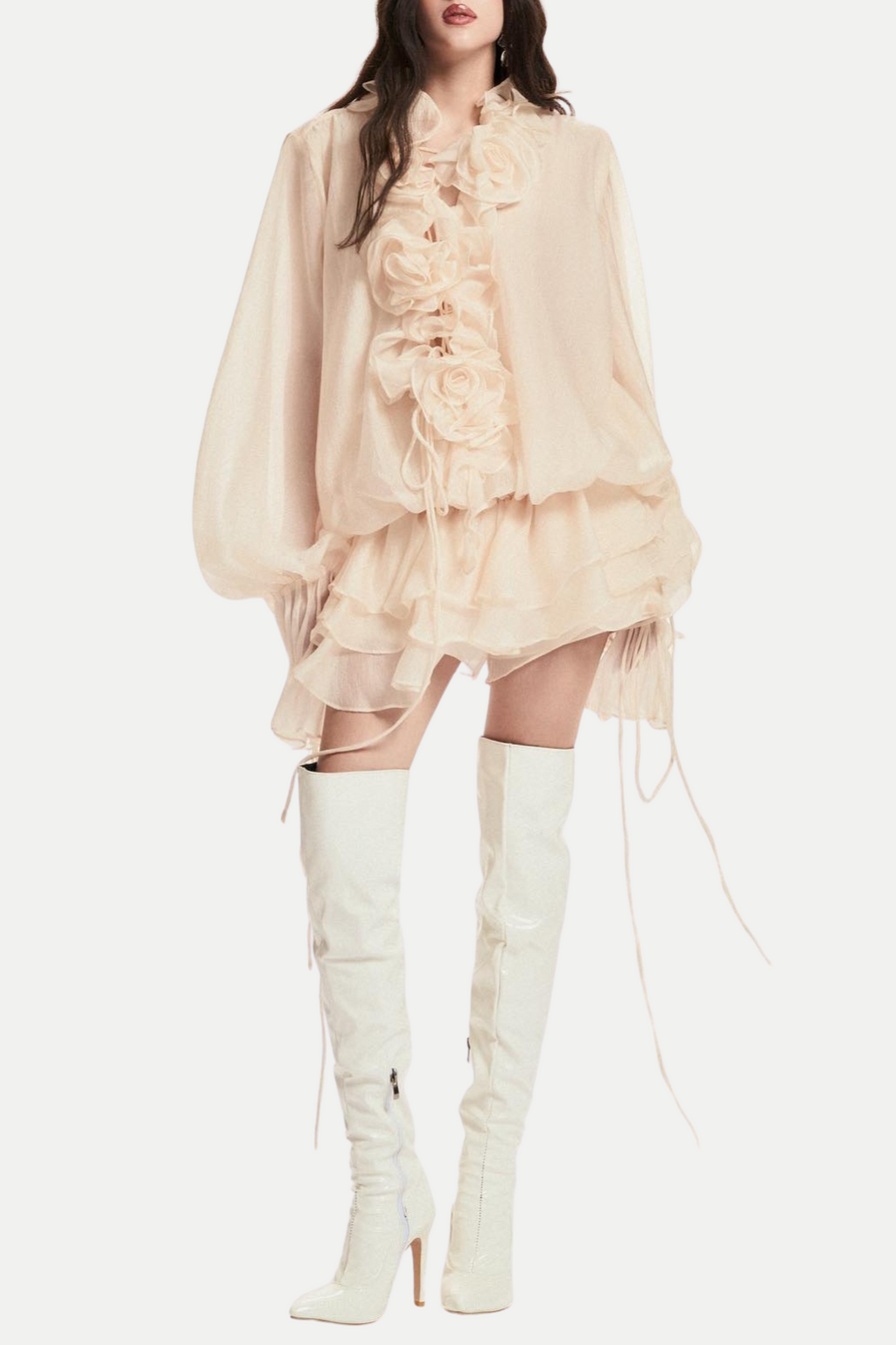 Jaketta Flower Ruffle Mini Dress