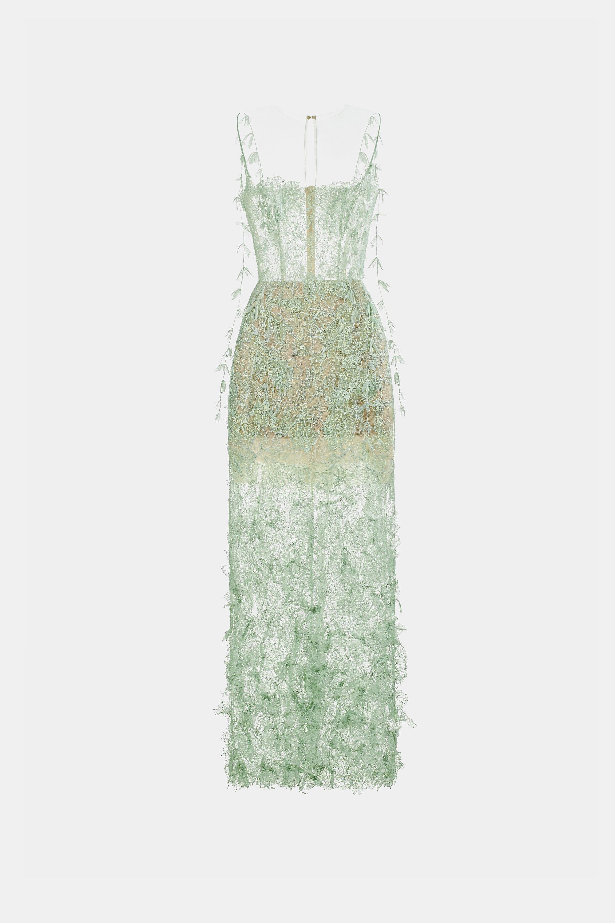 Mint Beaded Lace Pencel Dress