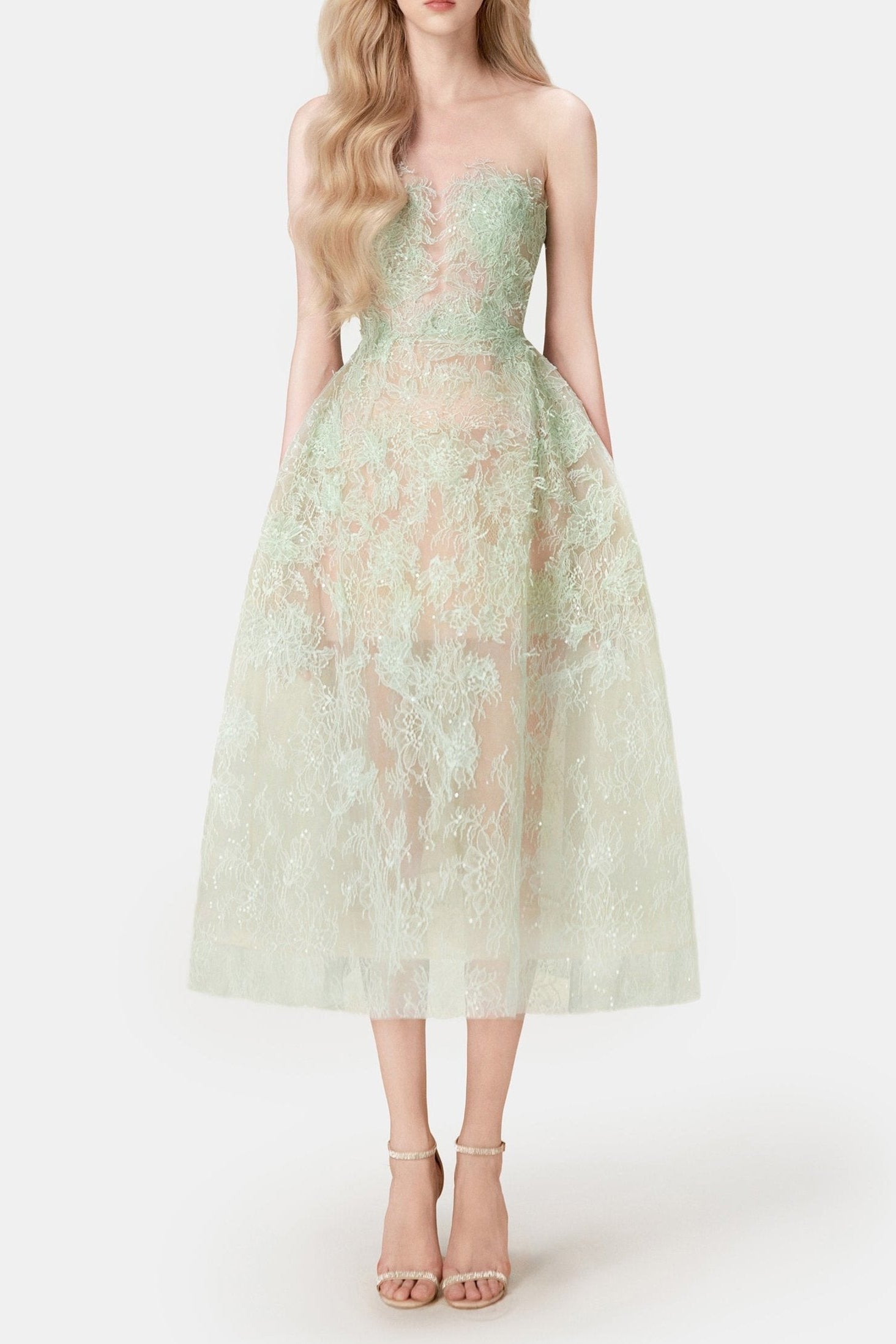 Mint Beaded Lace Dress