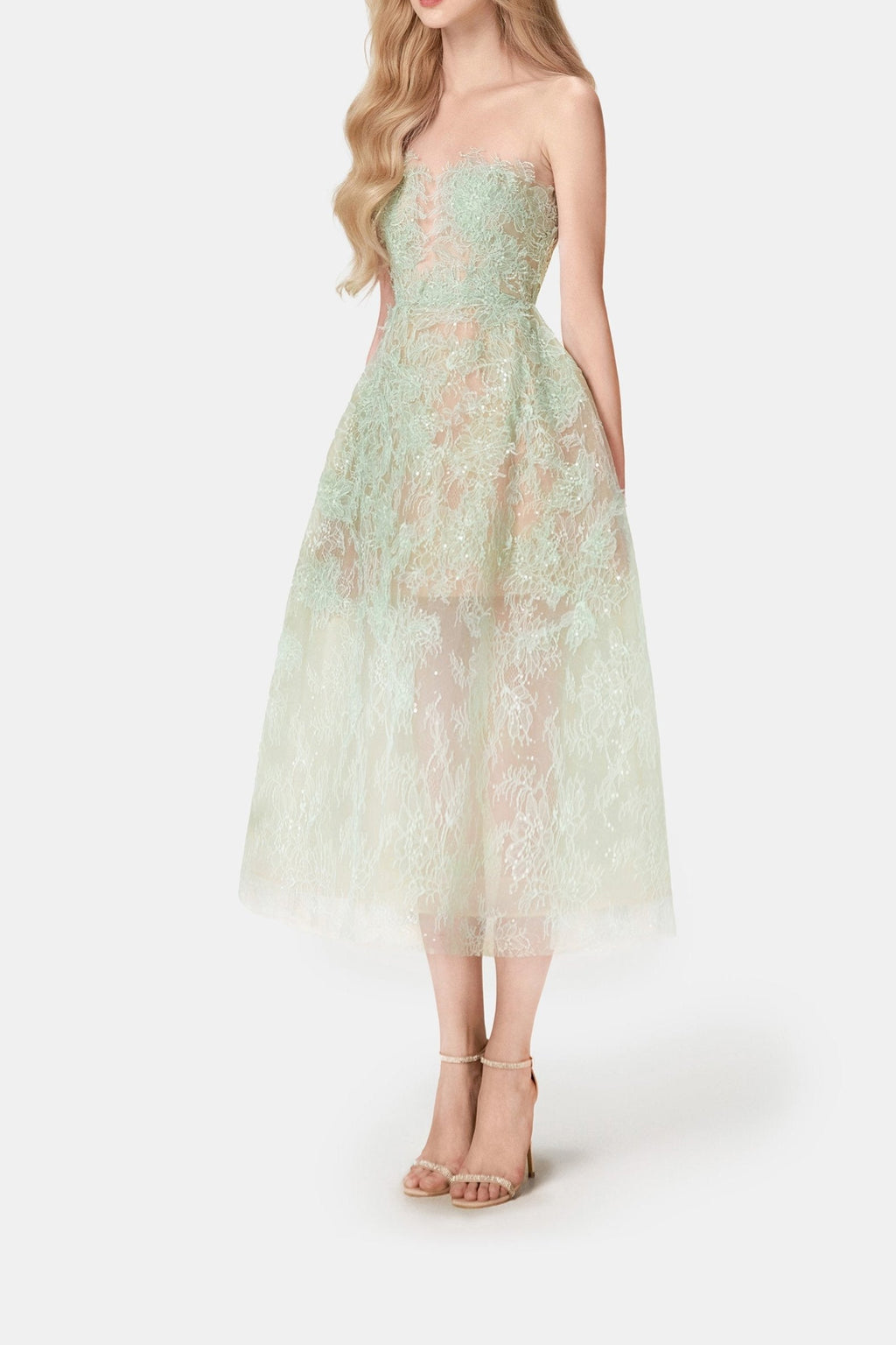 Mint Beaded Lace Dress