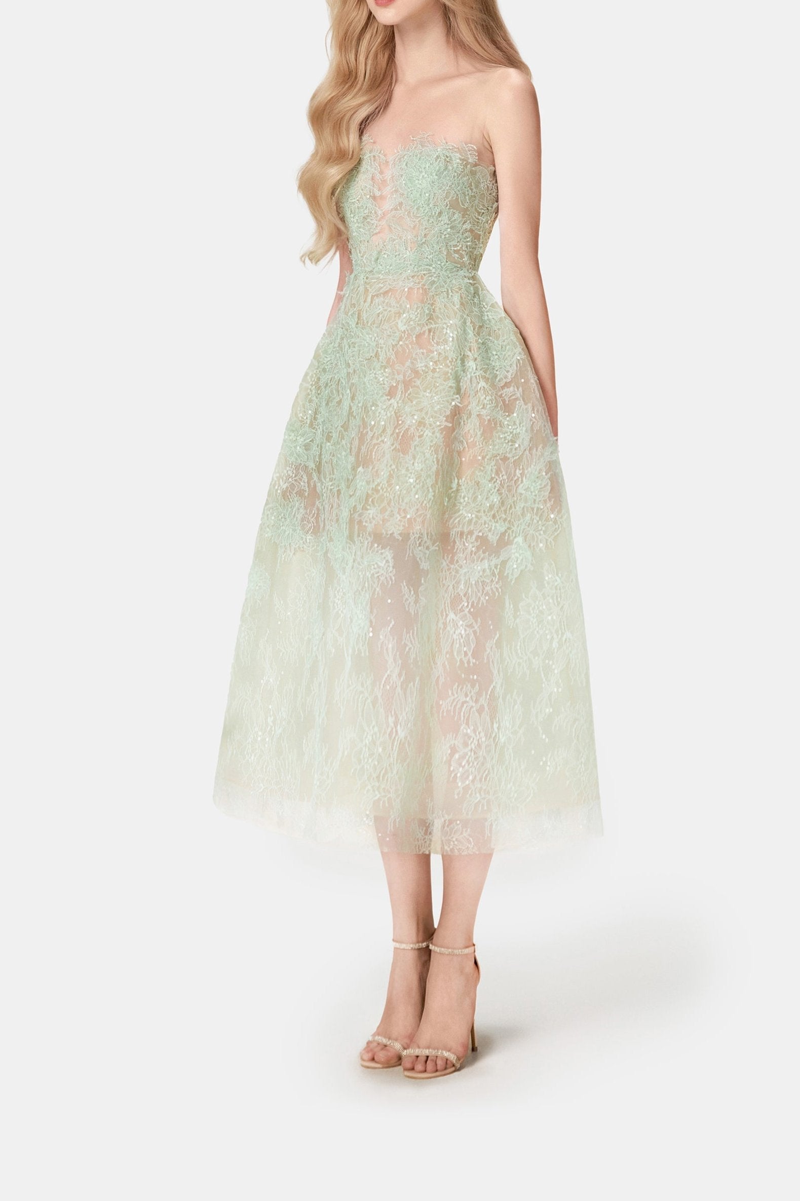 Mint Beaded Lace Dress