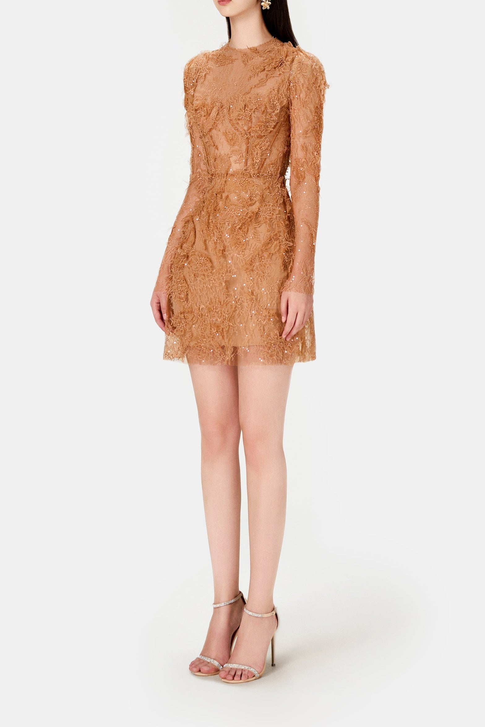 HONEY BEADED LACE MINI DRESS