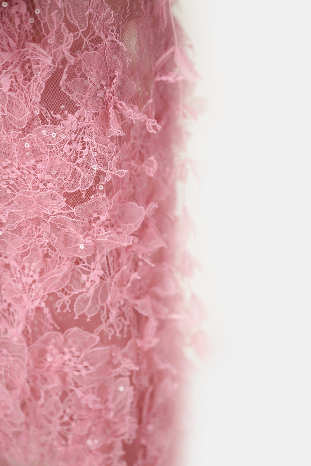 PINK BEADED LACE PENCEL DRESS