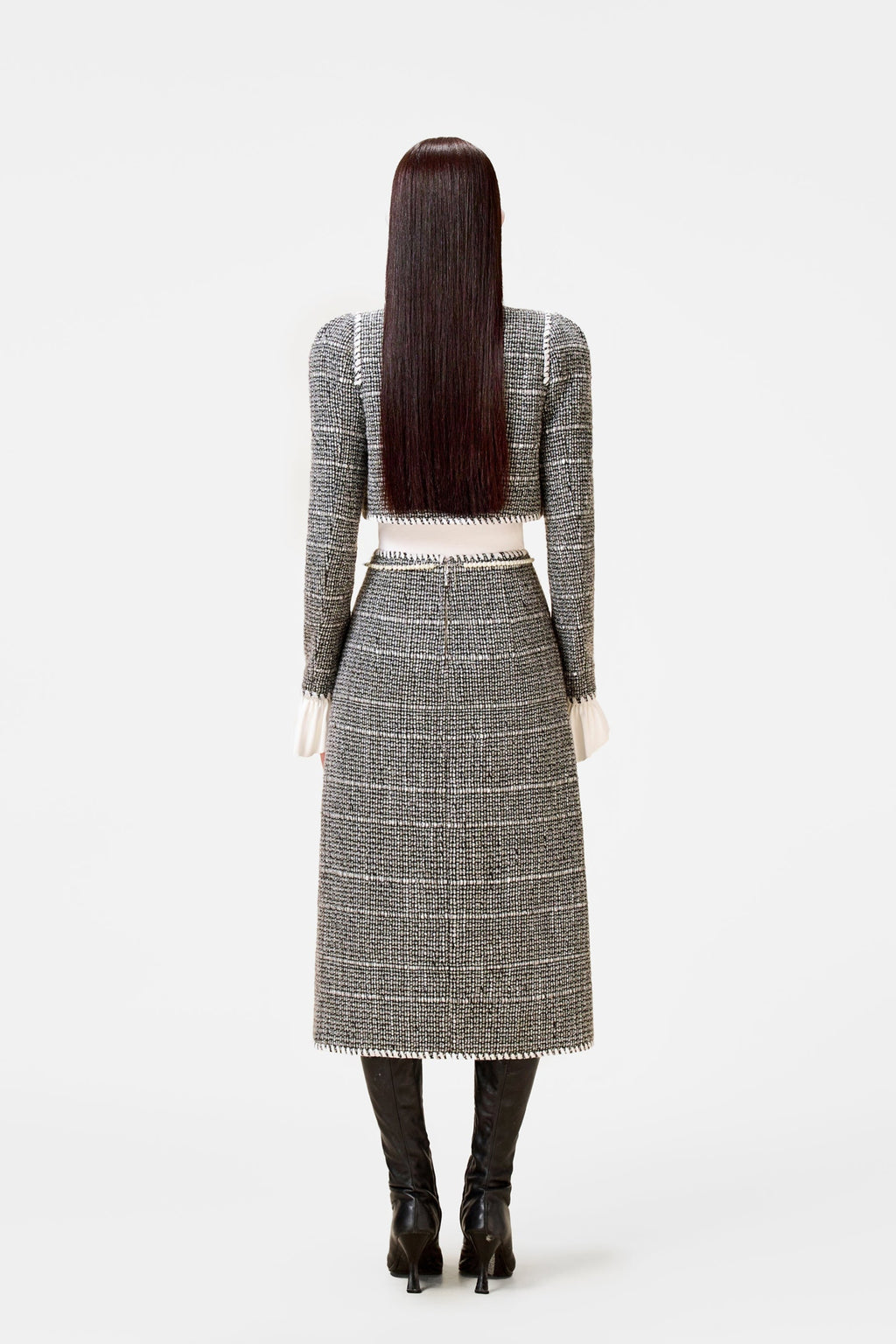 Black Tweed Jacket Set Dress