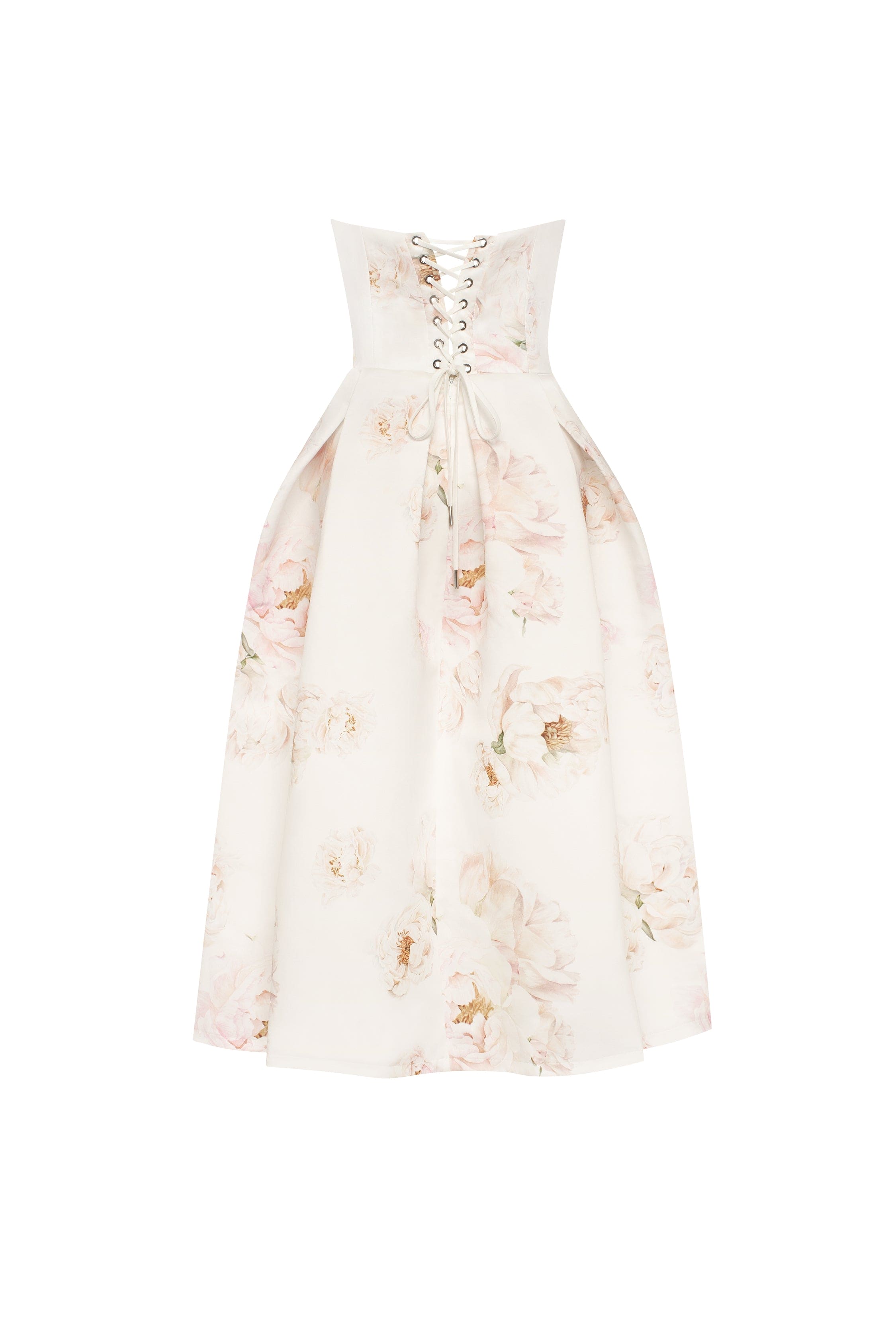 Pink peony corset midi dress, Garden of Eden